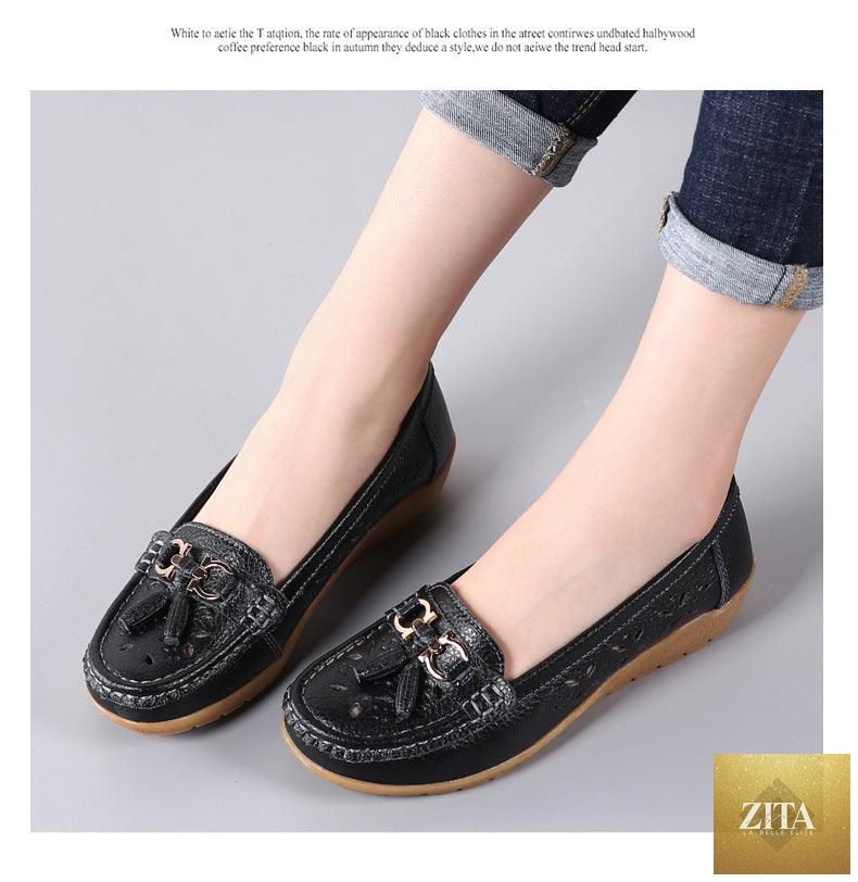 Women’s summer espadrille flats by Stevvex, genuine leather, slip-on low heels, casual spring shoes with a comfortable, strong design.