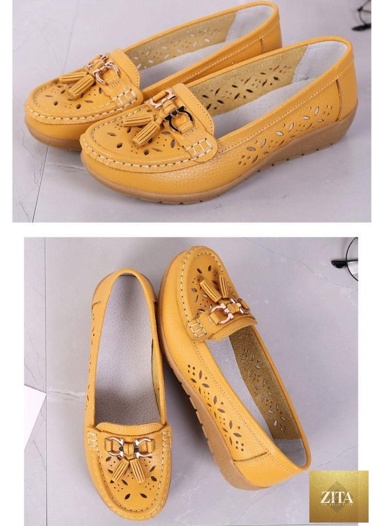 Women's summer espadrilles by Stevvex, genuine leather flats with low heels, slip-on casual shoes for spring comfort and style.