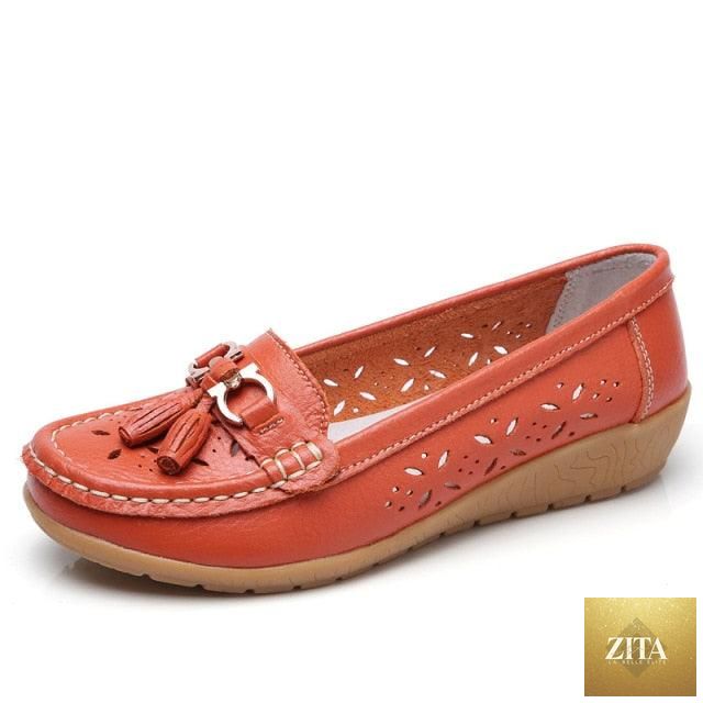 Women's Stevvex espadrilles summer flats with genuine leather, low heels, slip-on design, casual and comfortable for spring.