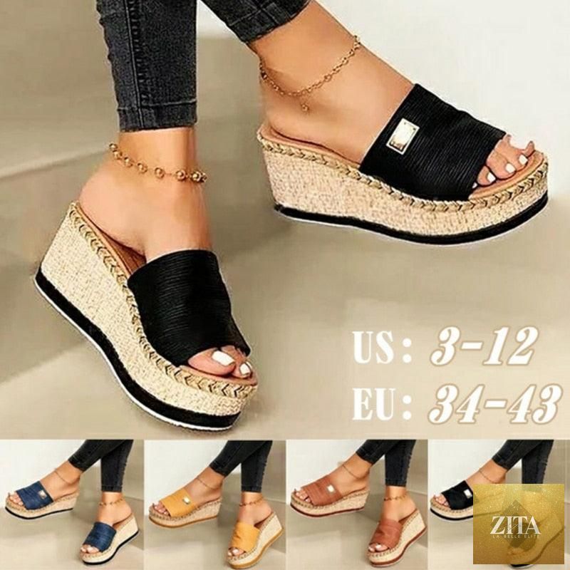 Women’s Stevvex high heel platform sandals with thick sole, casual summer flip flops, perfect for beach or beachwear.