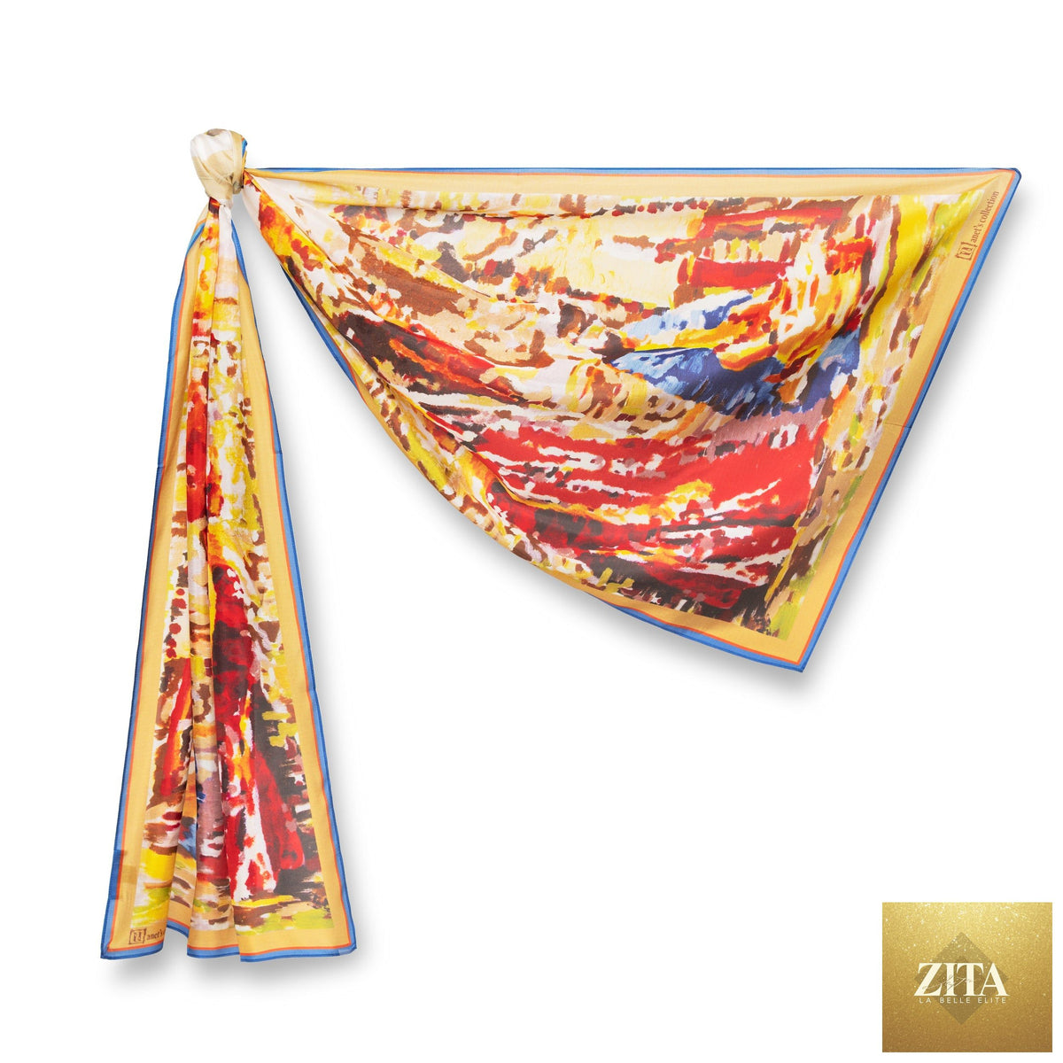 Armenian women wearing traditional Taraz silk scarf with vibrant patterns, showcasing cultural craftsmanship and elegant style.