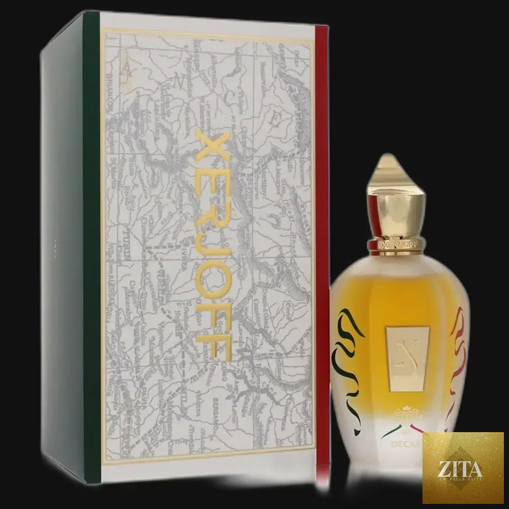 Unisex XJ 1861 Decas Xerjoff cologne spray in 3.4 oz bottle, featuring elegant packaging and a sophisticated fragrance.