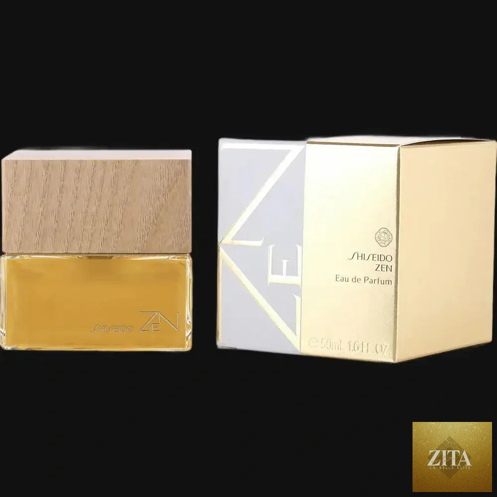 Zen by Shiseido women's perfume, 1.7 oz eau de parfum spray, featuring a sleek bottle with elegant design and fragrance details.