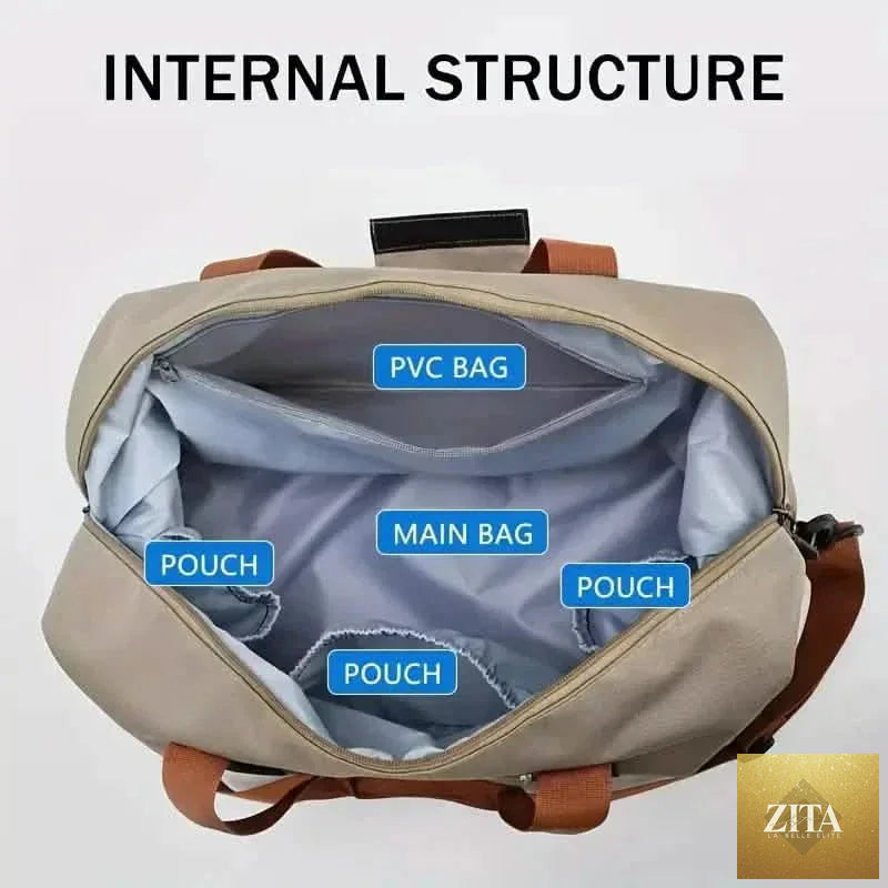 Nylon Duffel Bag for Travel – Large Capacity, Foldable, Shoe Compartment – Men & Women