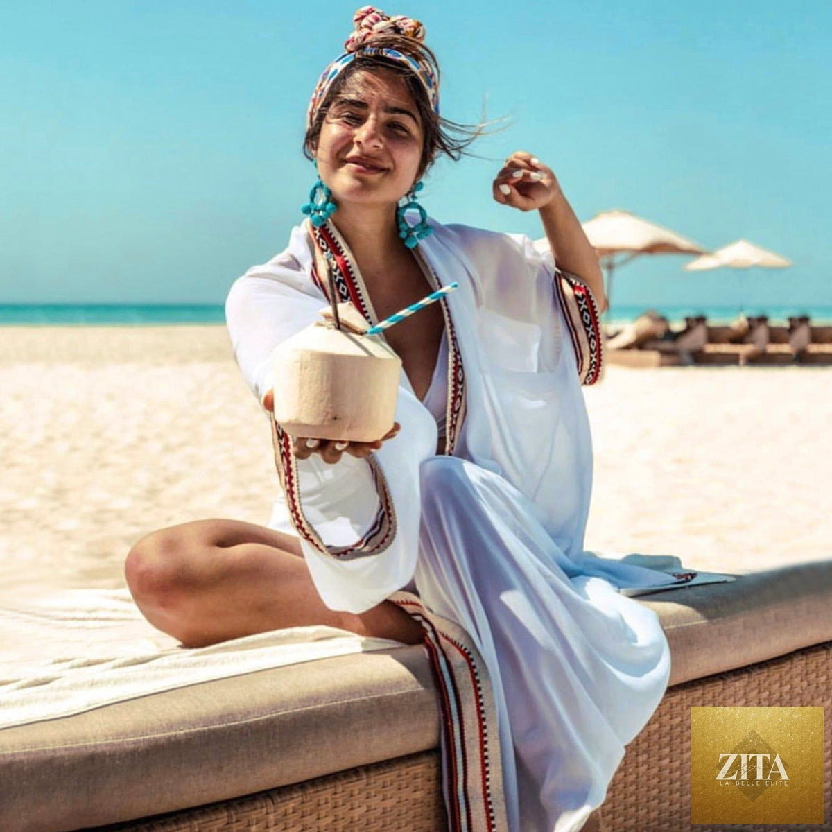 Women's chiffon embroidered beach cover-up swimsuit sun protection cardigan with loose fit and delicate embroidery.