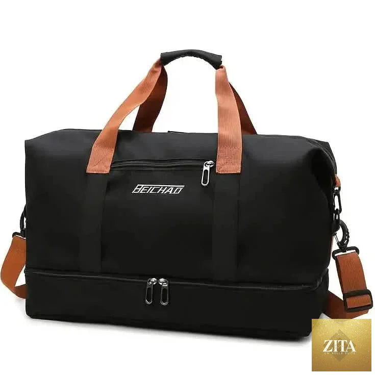 Nylon Duffel Bag for Travel – Large Capacity, Foldable, Shoe Compartment – Men & Women