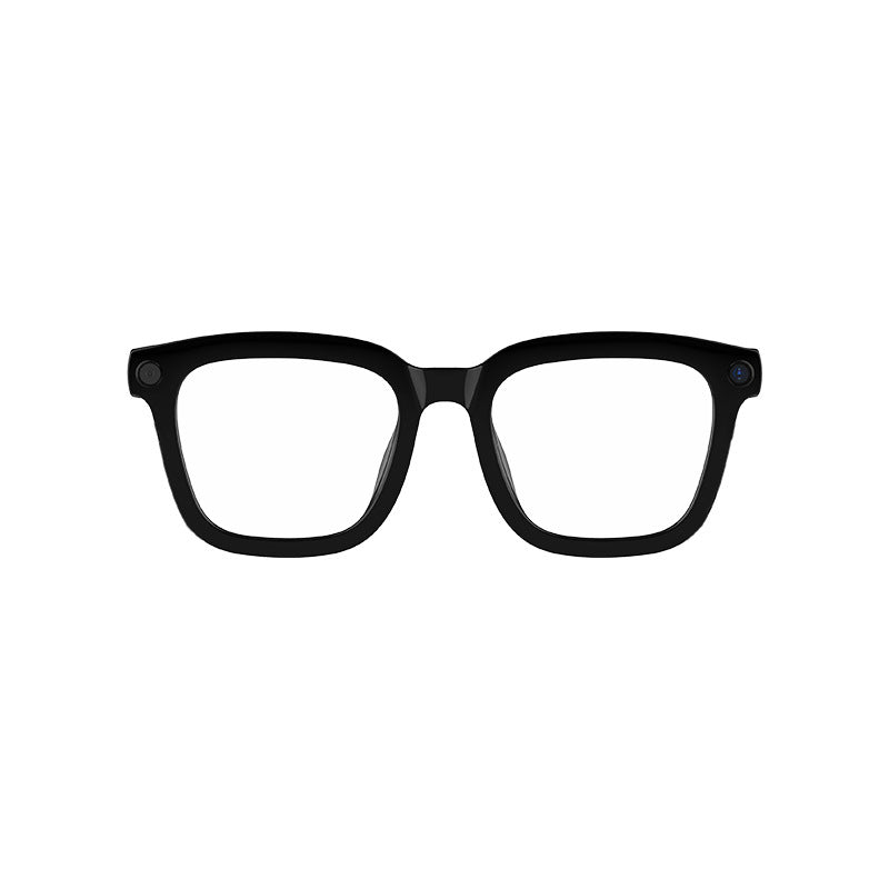 HeyCyan Onyx Black AI Smart Glasses with 8MP camera, anti-shake, 2K video, real-time translation, and object recognition features.