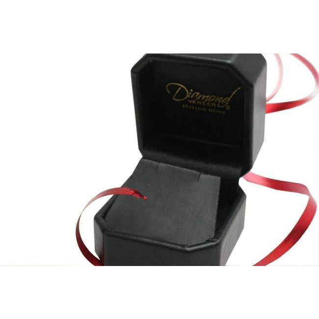 14K Gold Round Cubic Zirconia Solitaire Pendant. Diamond Veneer 635P100Mk