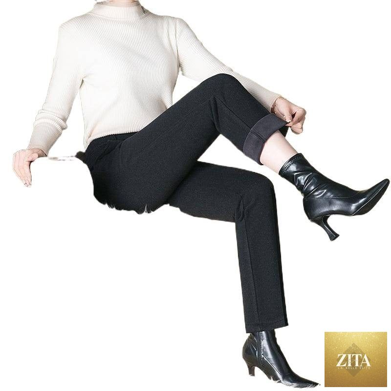 High-waisted Slimming Straight-leg Cigarette Pants For Petite Figures