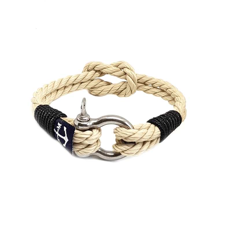 Classic Rope and Black Cord Nautical Bracelet Teal Abderus
