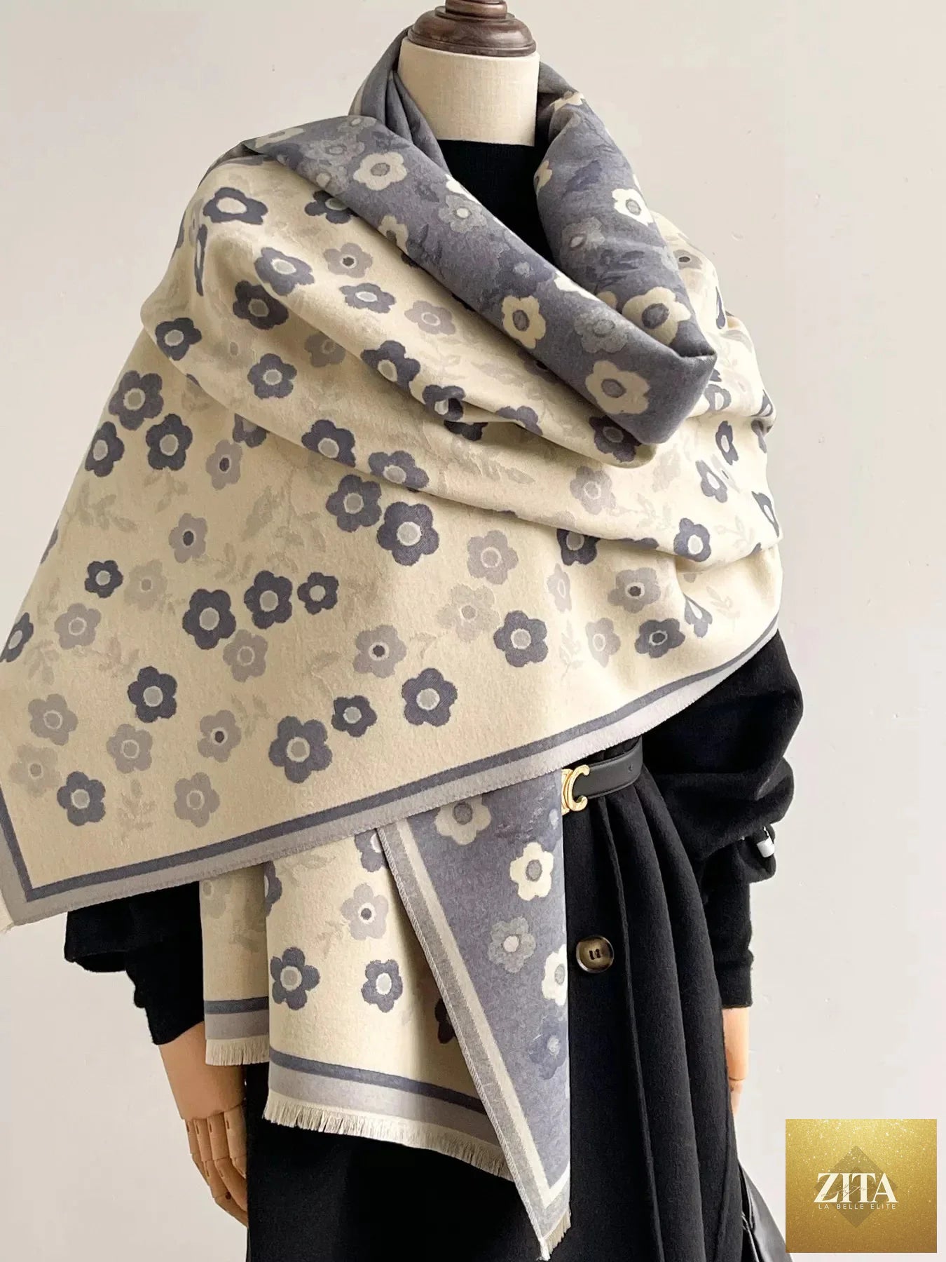 Floral Print Warm Winter Scarf