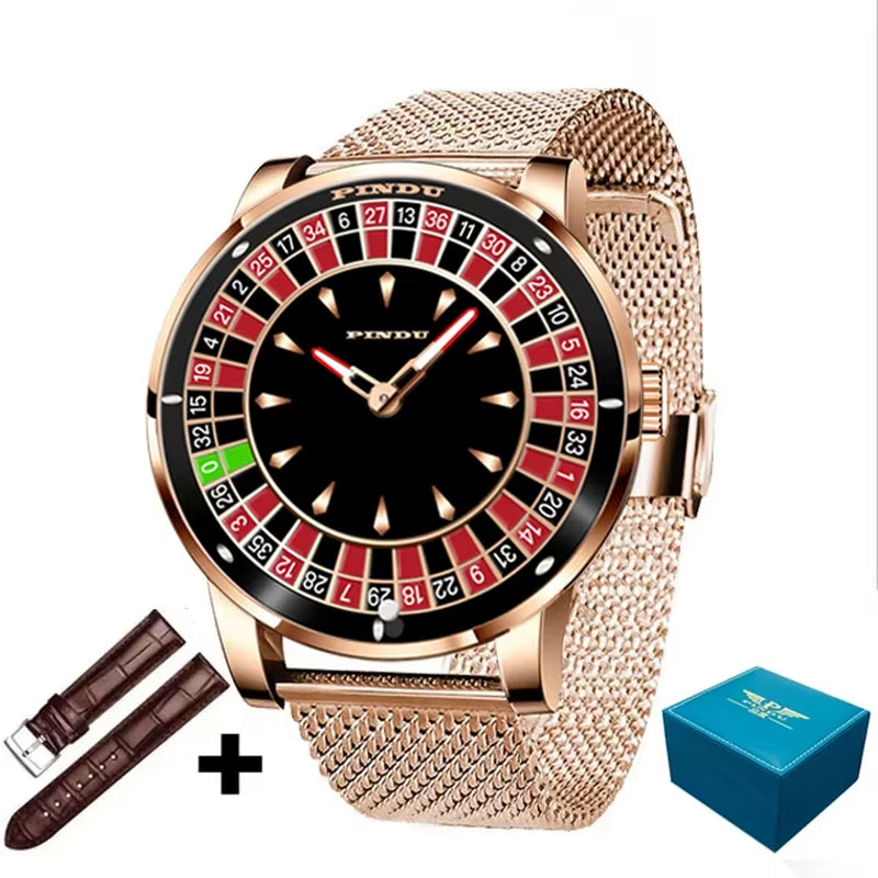 Design Watch NH35A Automatic Mechanical Wristwatches Las Vegas Roulette Diamond Luminous Pointer Montre Homme