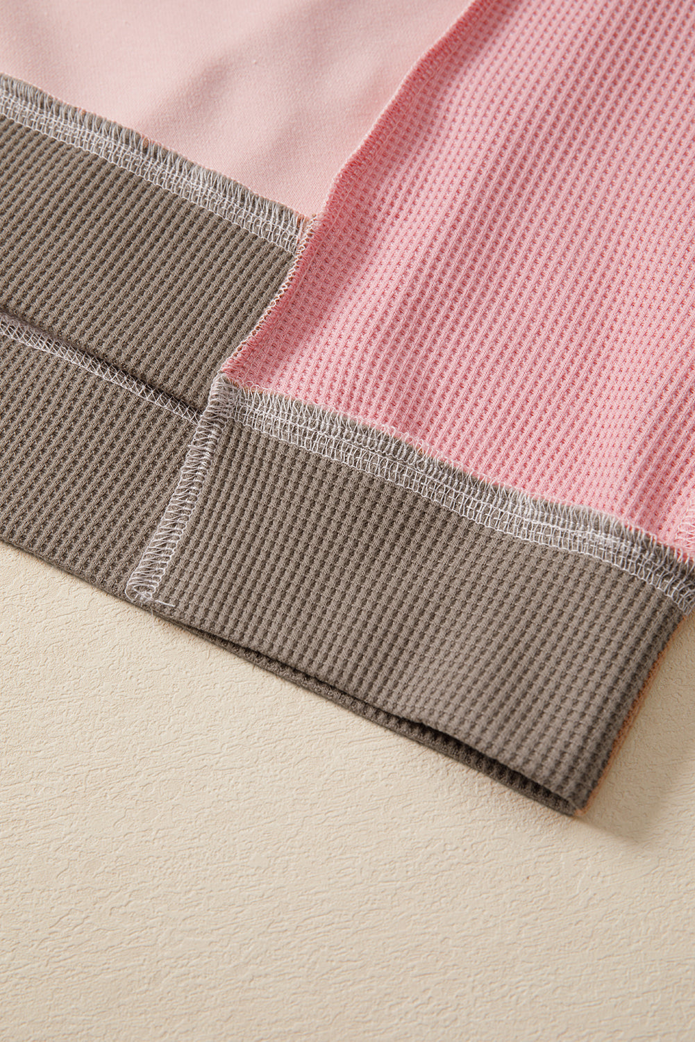 Colorblock Waffle Patchwork Oversize Sweatshirt Byzantium Bay