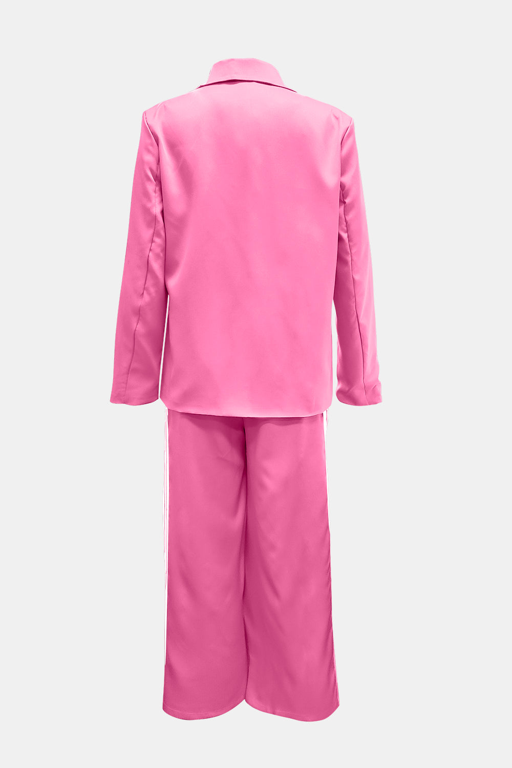 Wild and Free Boutique side striped long sleeve blazer and pants set, featuring a stylish matching jumpsuit with bold stripe details.