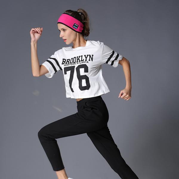 Wireless Bluetooth-compatible Headband Outdoor Fitness Yoga Headband Blue Strawberry