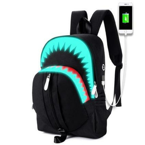 Luminous Shark USB Function Backpack Maroon Asteria