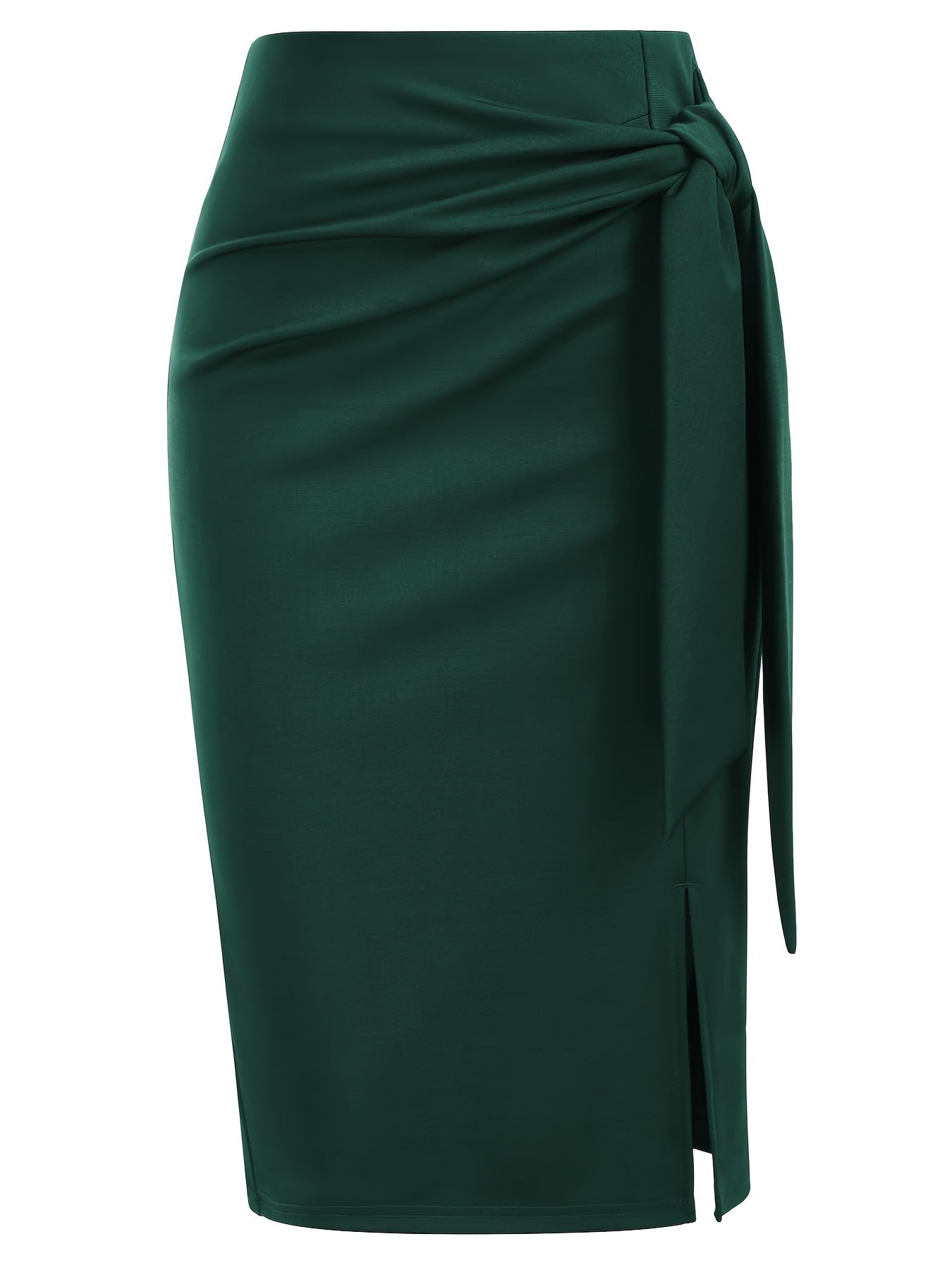 Elegant monochrome high-waisted knee-length skirt for women, shown in black and white fabric, styled with a sleek fit.