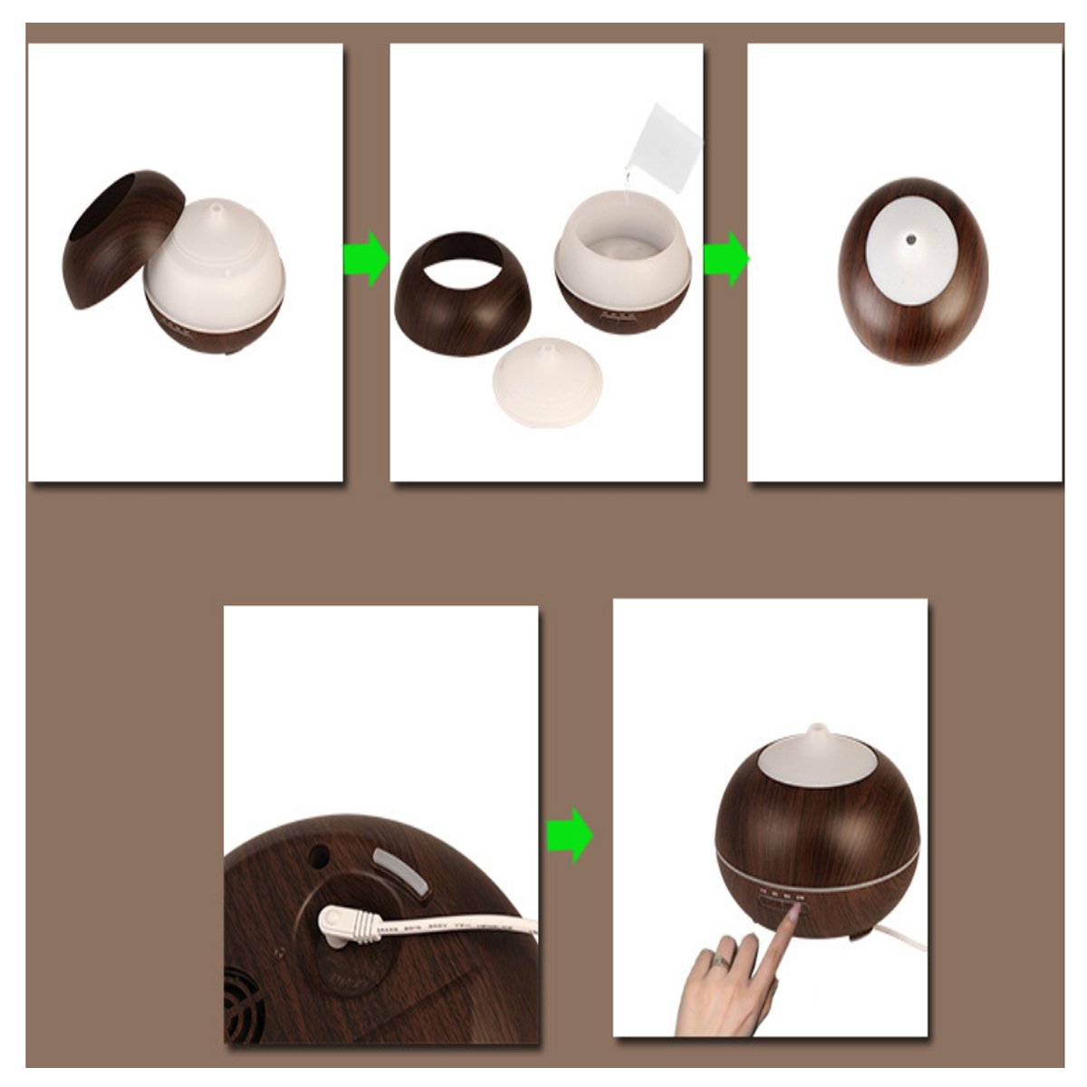 Mistyrious Essential Oil Humidifier Natural Oak Design With Easy Salmon Lucky