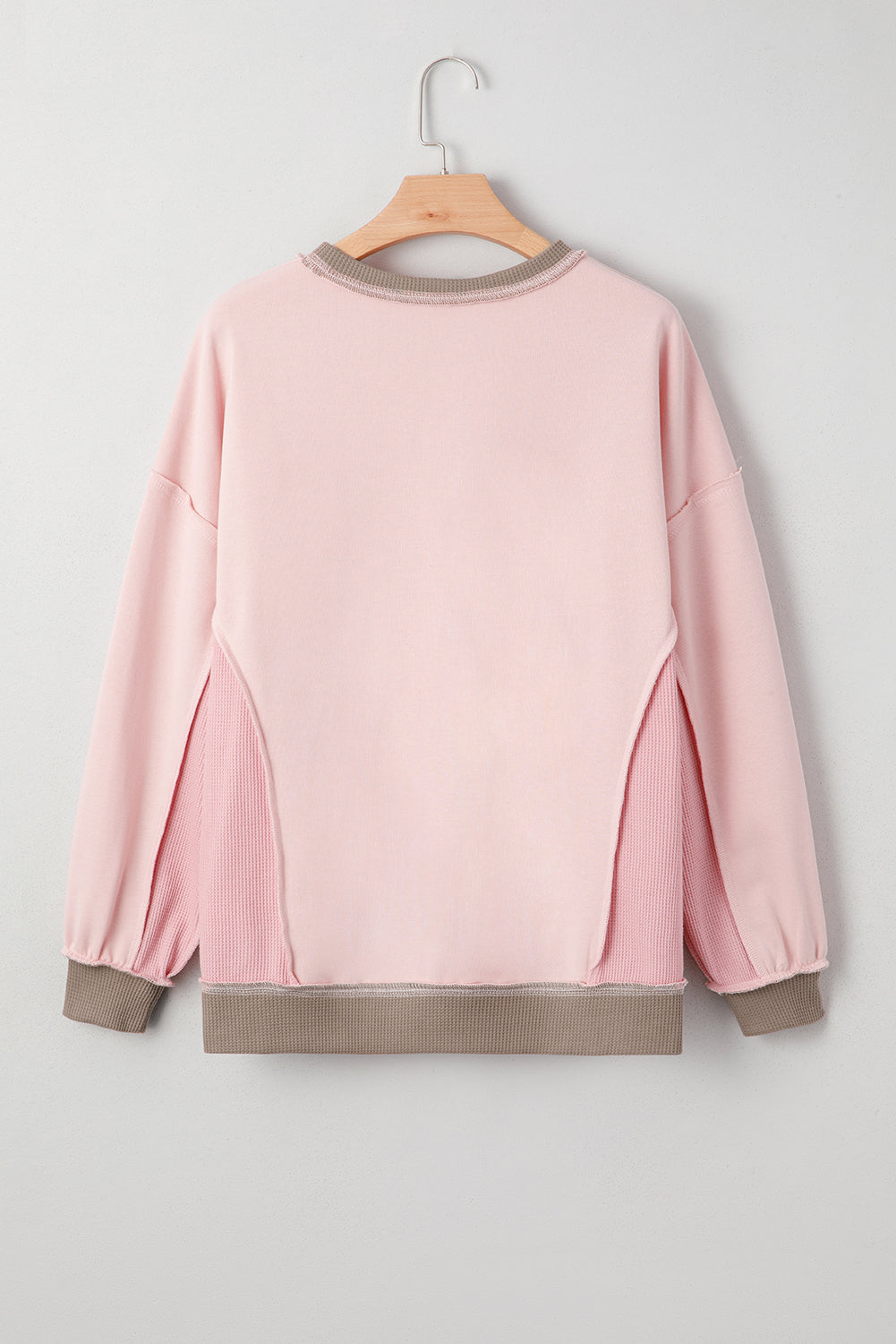 Colorblock Waffle Patchwork Oversize Sweatshirt Byzantium Bay
