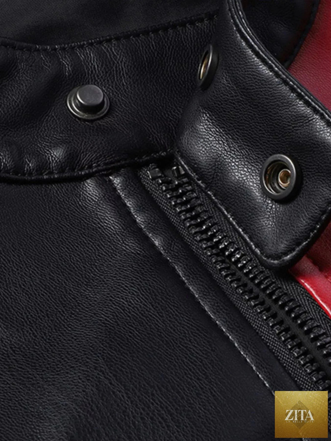 Men's Full Size Color Block Motorcycle Leather Jacket Plus Size