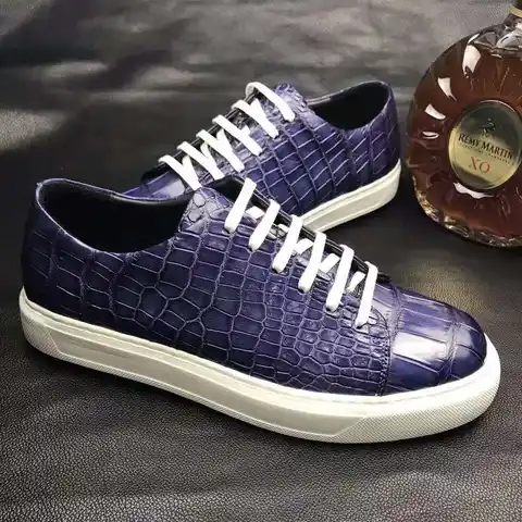 Handmade men's Crocodile Sneakers by Don John featuring textured crocodile leather and stylish design.