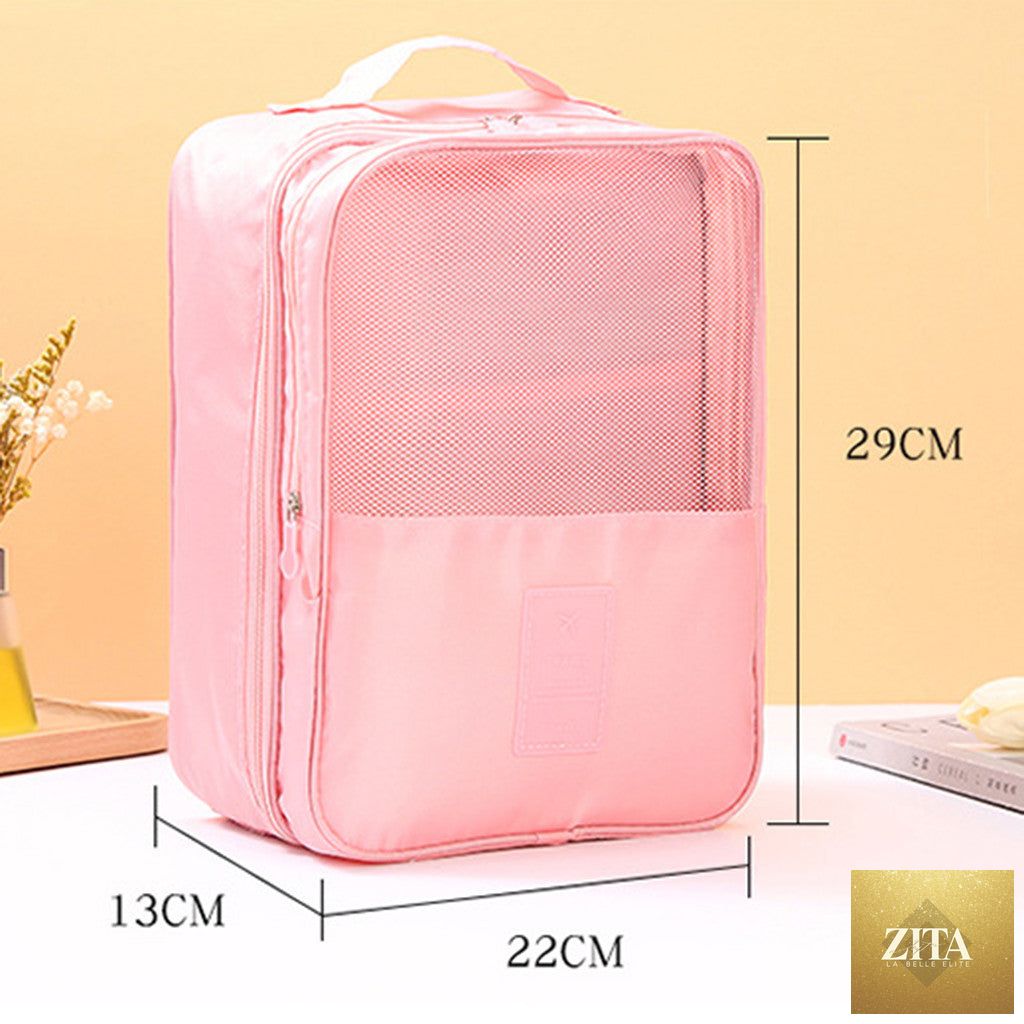 Twill Oxford Cloth Shoes Travel Storage Bags Three-layer Waterproof Shoe Bag
