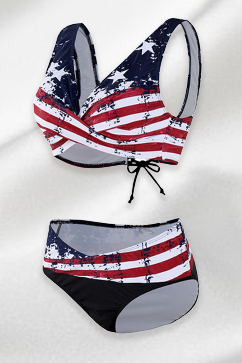 American Flag High Waist Back Tethered Bikini