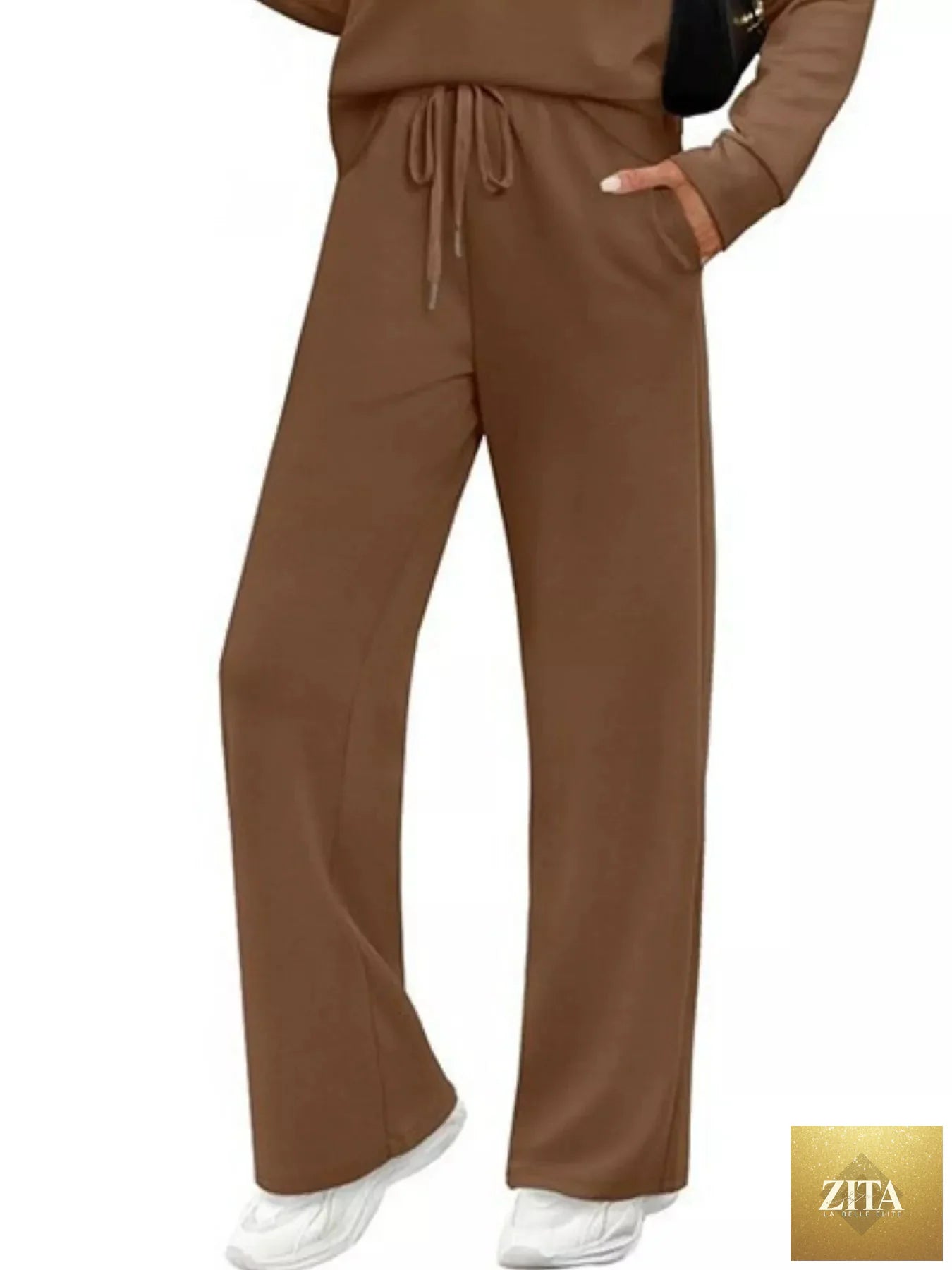 Full Size Long Sleeve Round Neck Top and Pants Set Plus Size
