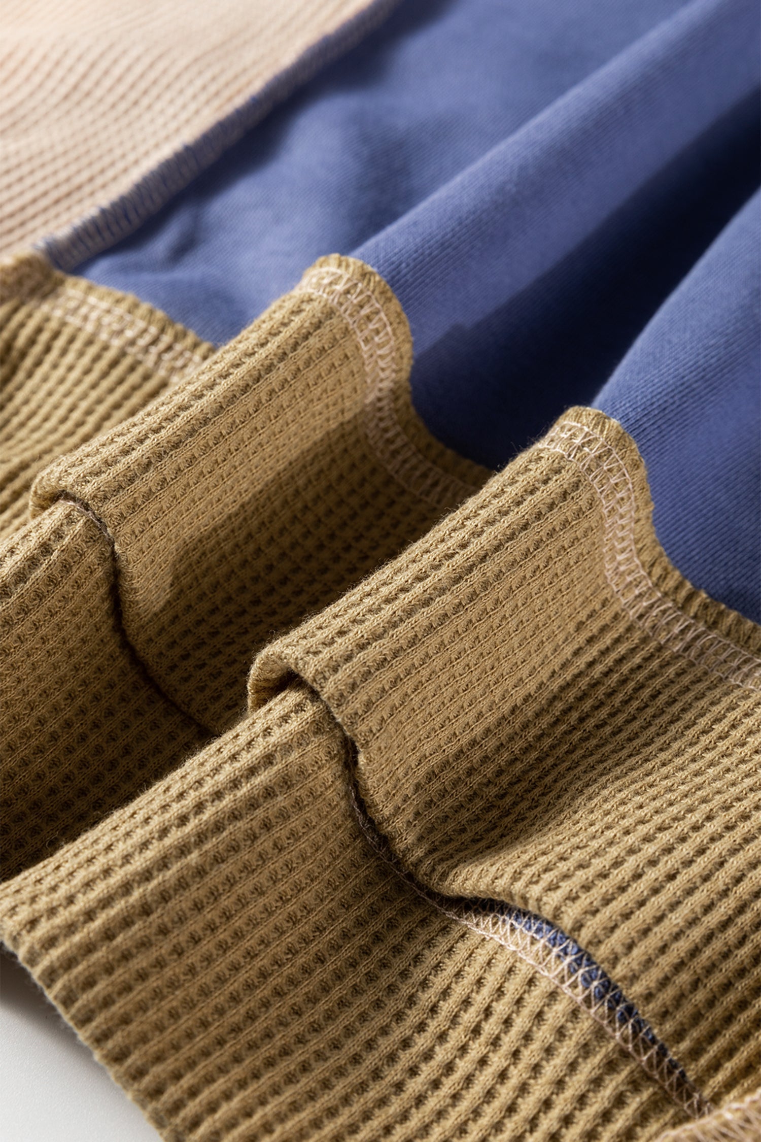 Colorblock Waffle Patchwork Oversize Sweatshirt Byzantium Bay