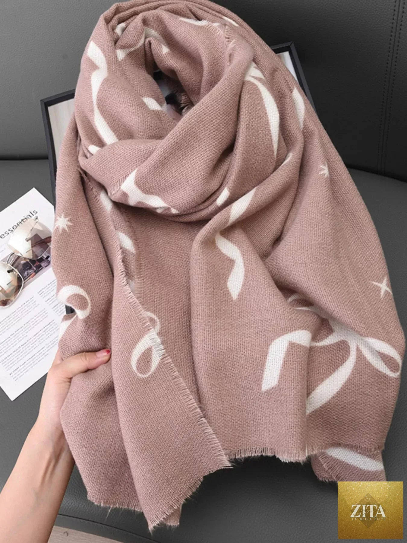 Bow Print Lightweight Scarf
