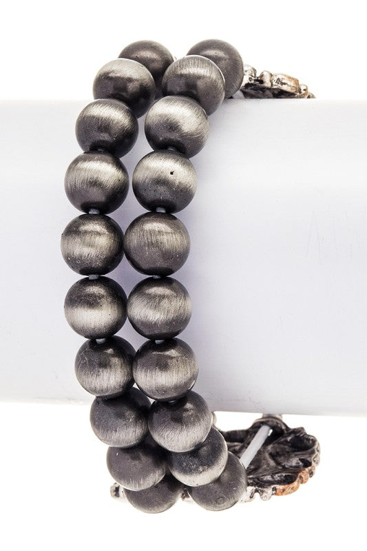 Oversize Ornate Stone Navajo Beads Bracelet Jade Icarus