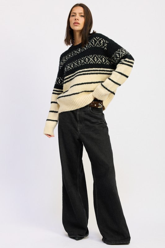 FAIR SLE STRIPED OVERSIZE SWEATER Jade Icarus