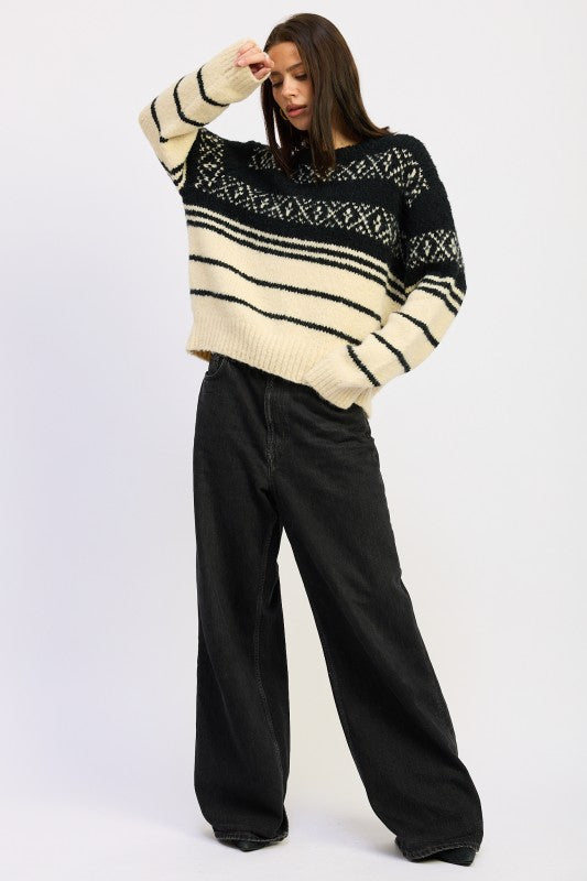 FAIR SLE STRIPED OVERSIZE SWEATER Jade Icarus