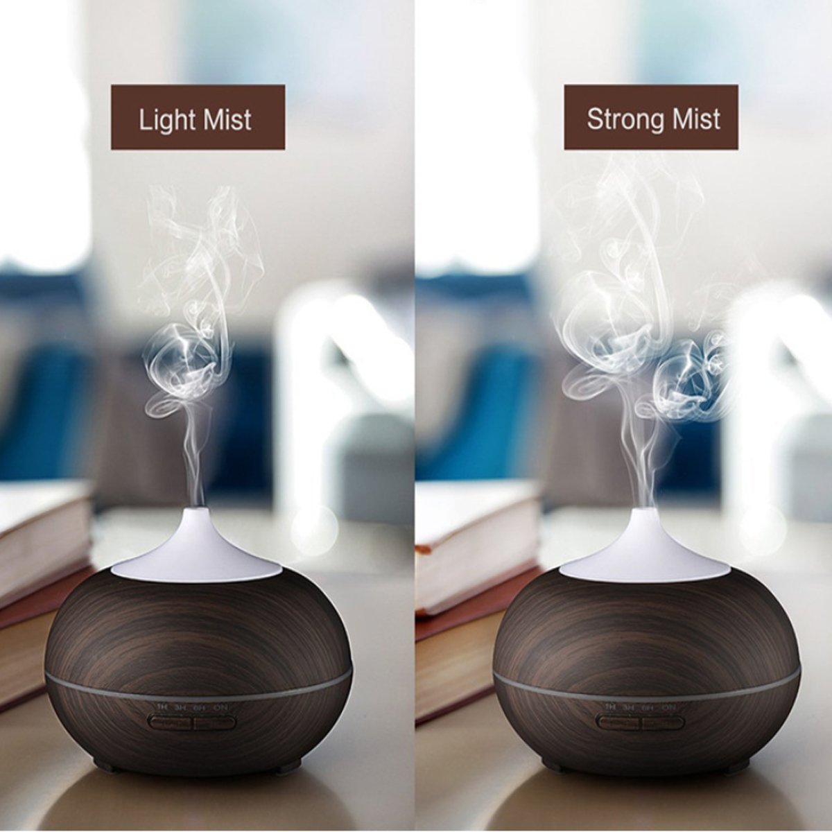 Mistyrious Essential Oil Humidifier Natural Oak Design With Easy Salmon Lucky