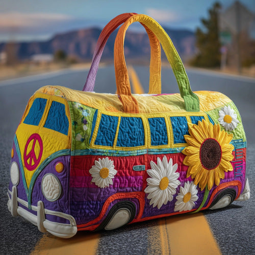 Quilted travel bag by Social Buzz eSIMs, multifunctional sports and fitness bag with embroidery, suitable for short-distance travel.