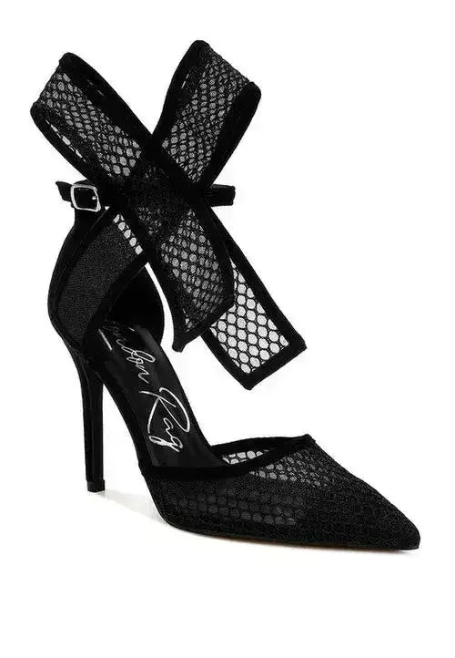 Femstylo Regenta Big Bow detail stiletto sandals for women, featuring a stylish design with large bow accents and high heels.