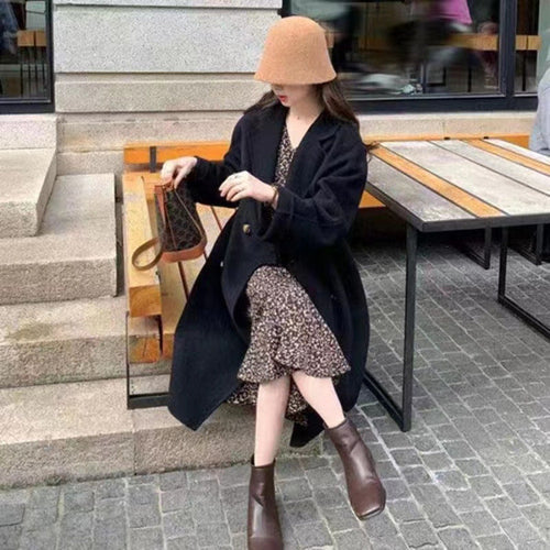 Small High-grade Woolen Coat For Women Pink Lucky