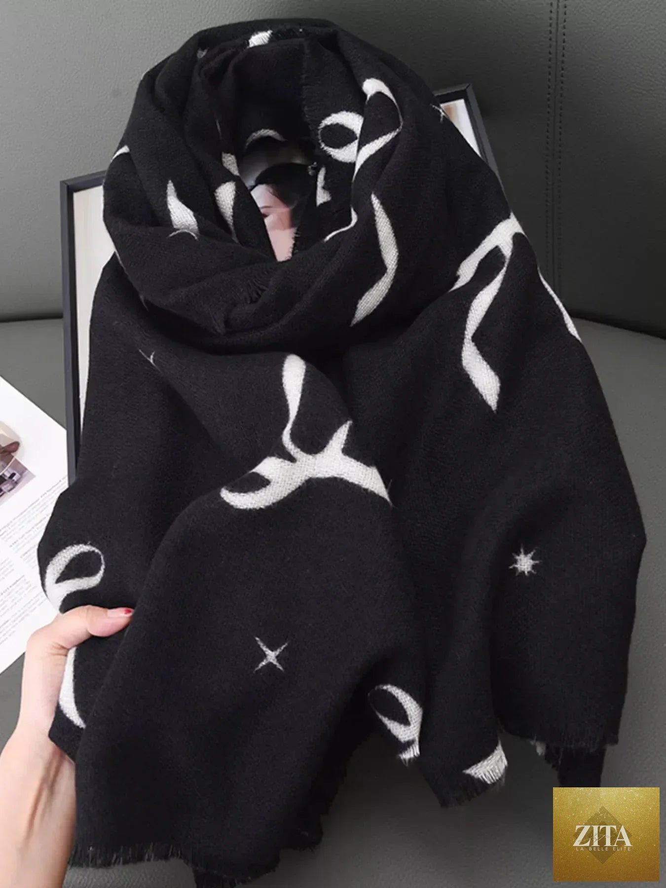 Bow Print Lightweight Scarf