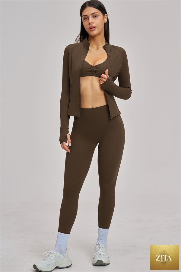 The Swoon Jacket Sports Bra Leggings 3-Piece Set