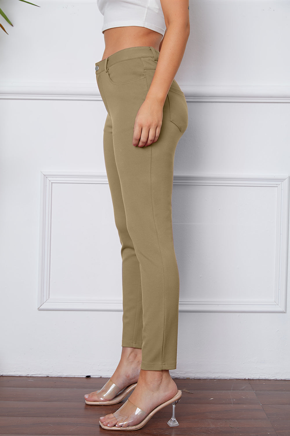 StretchyStitch Pants By Basic Bae Pocketed Opaque Stretch For Women All Day Comfort
