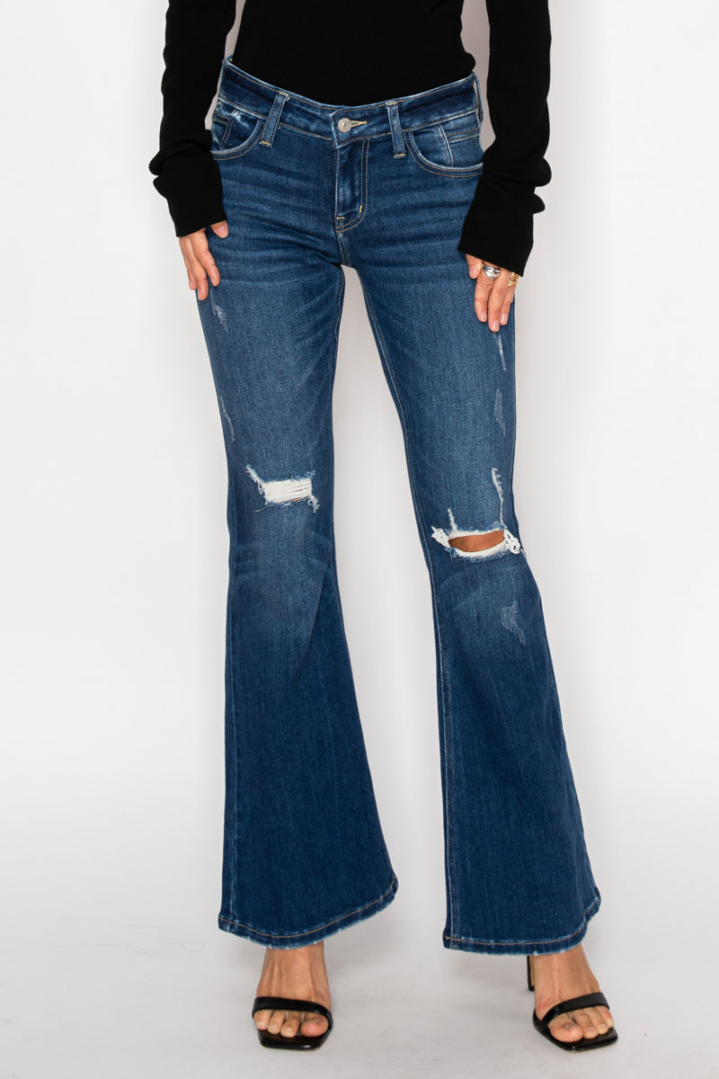 Margaret Low Rise Stretch Vintage Flare Jeans (Reg & Plus)