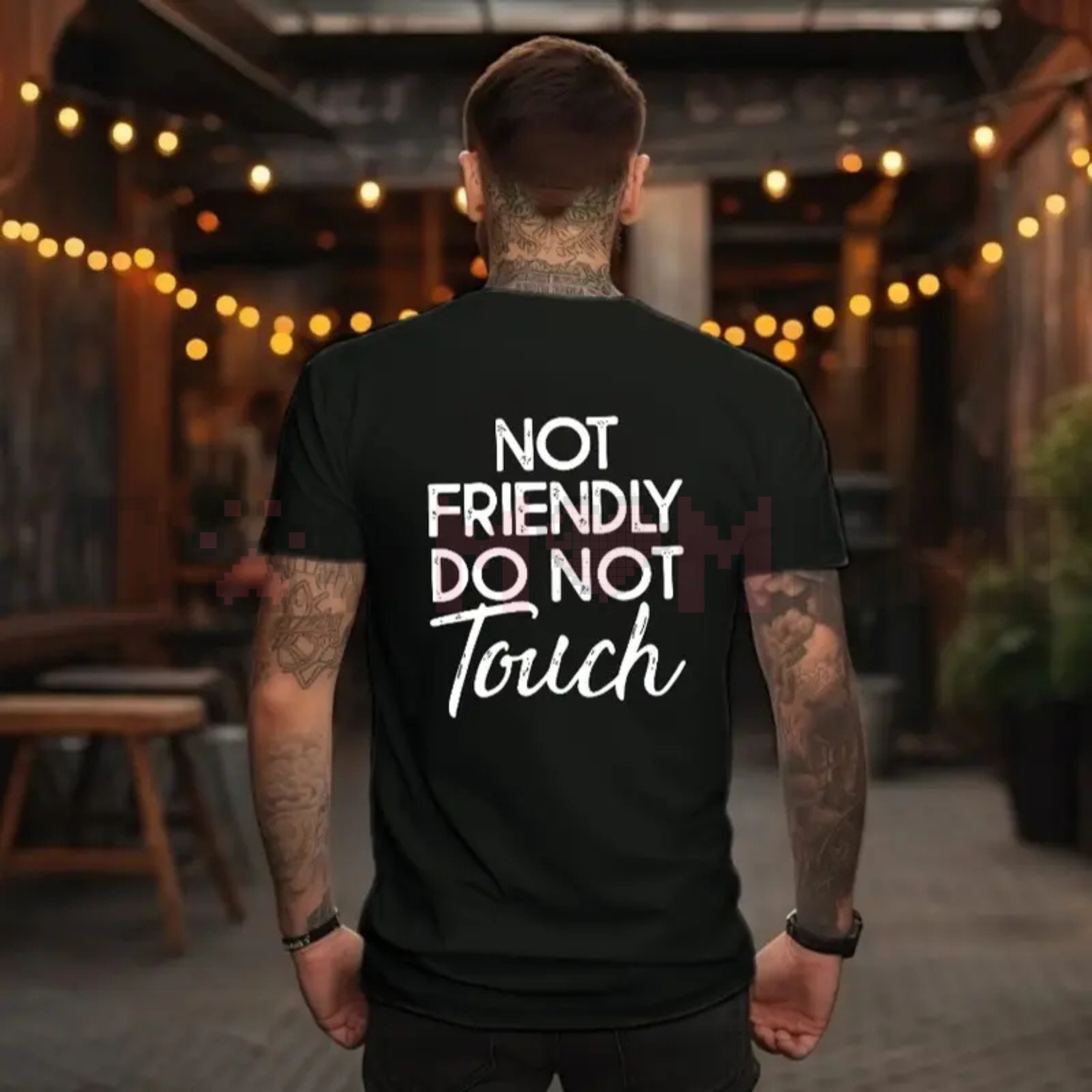 "Not Friendly Do Not Touch" Men’s Casual Streetwear T-Shirt
