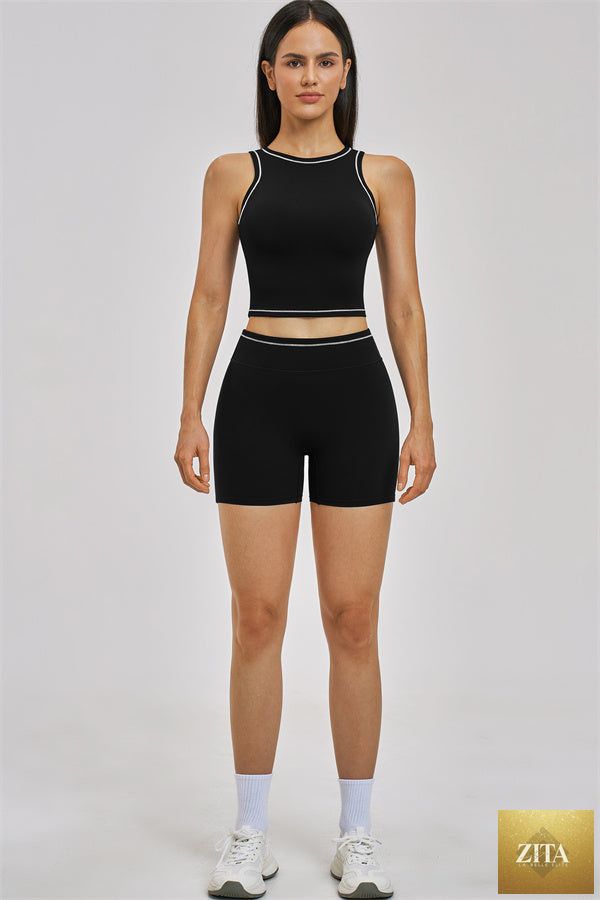 The Unbound Crop Top Shorts 2-Piece Set