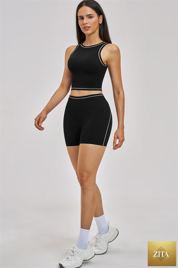 The Unbound Crop Top Shorts 2-Piece Set