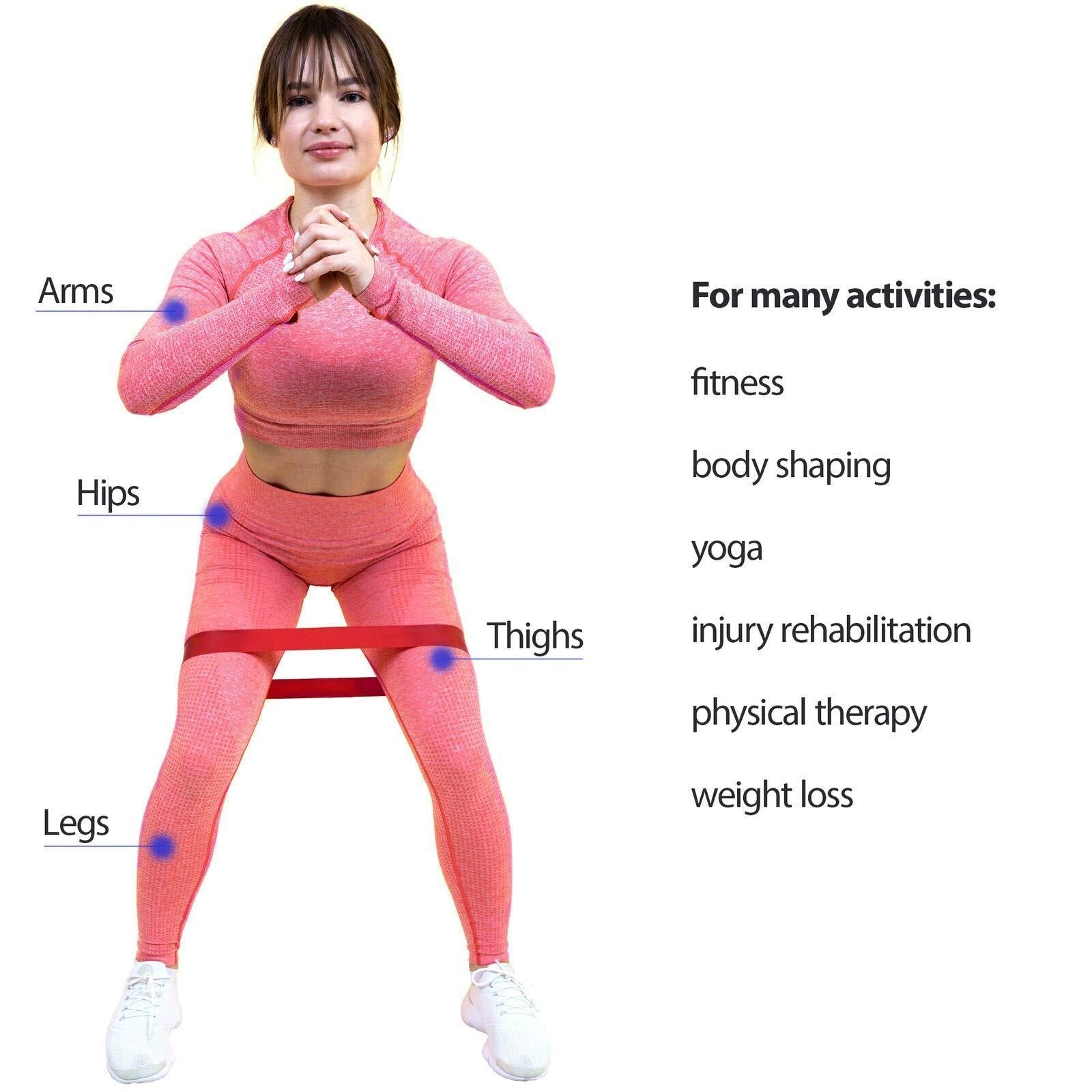 Resistance Loop Bands Exercise Set Fitness Workout Stretch Elastic Periwinkle Eros