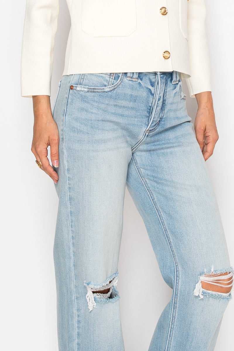 Tummy Control High Rise Relaxed Straight Leg Jean