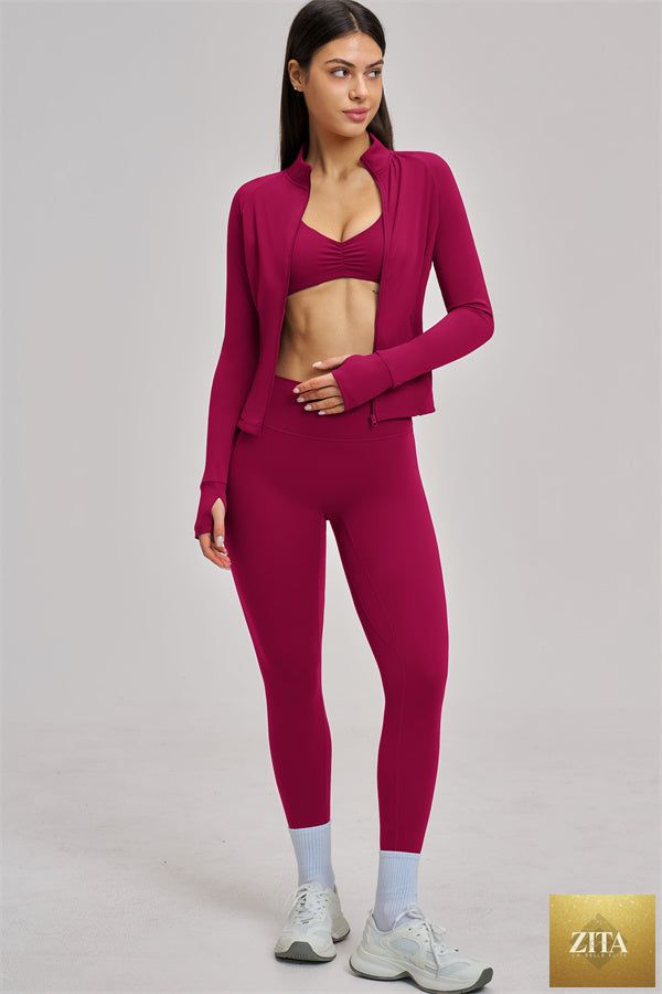 The Swoon Jacket Sports Bra Leggings 3-Piece Set