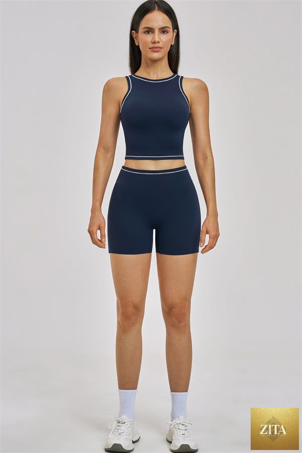 The Unbound Crop Top Shorts 2-Piece Set
