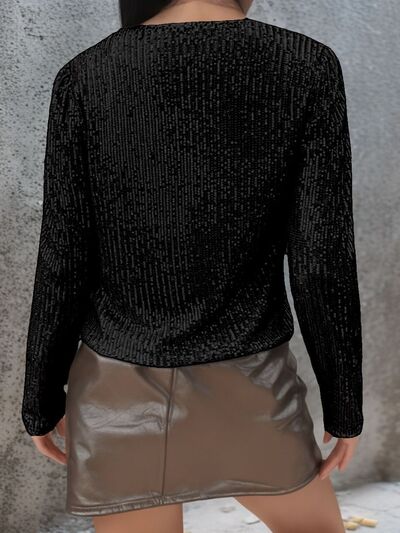 Stevvex women's full-size sequin cropped party jacket with open front and glamorous sparkle, perfect for elegant events