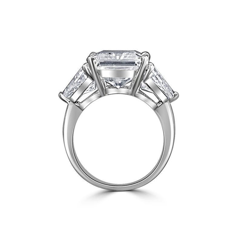 3CT Diamond Veneer Three Stone 14K Gold Engagement Ring. 635R71337K-3CT